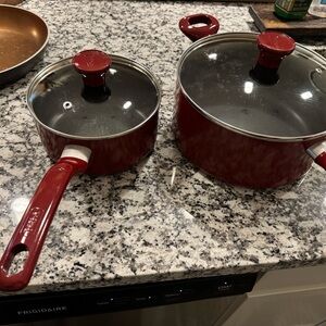 T-Fal Red Non-Stick Cookware Set with Lids